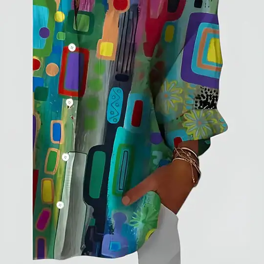  Statement Print Button Down Shirt