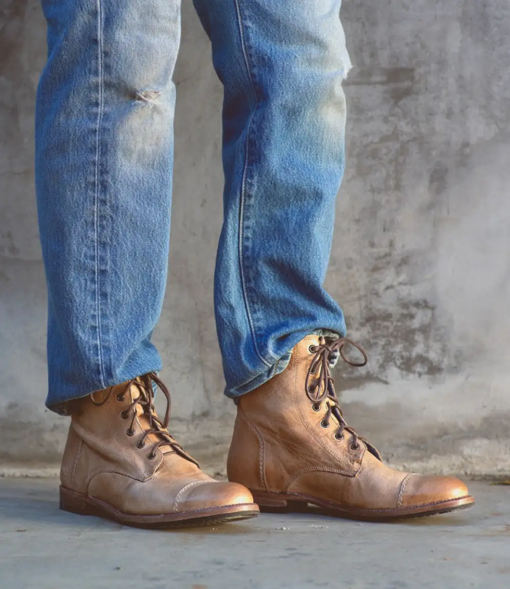 Back Zip Welted Rugged Heritage Ankle Boots