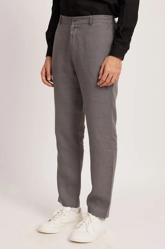 Slate Gray Linen Easy Pants
