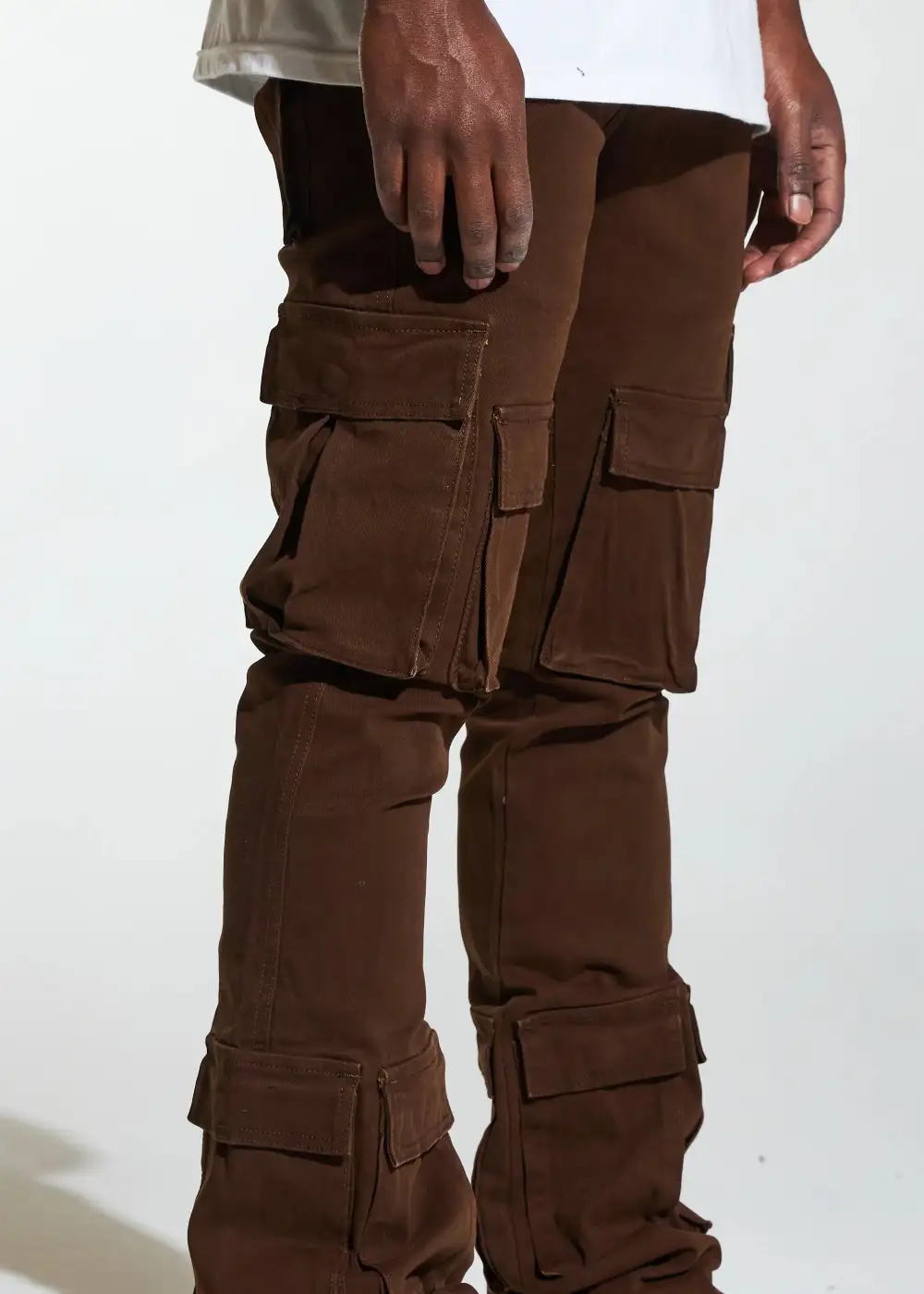 Distressed Stacked Cargo Pants
