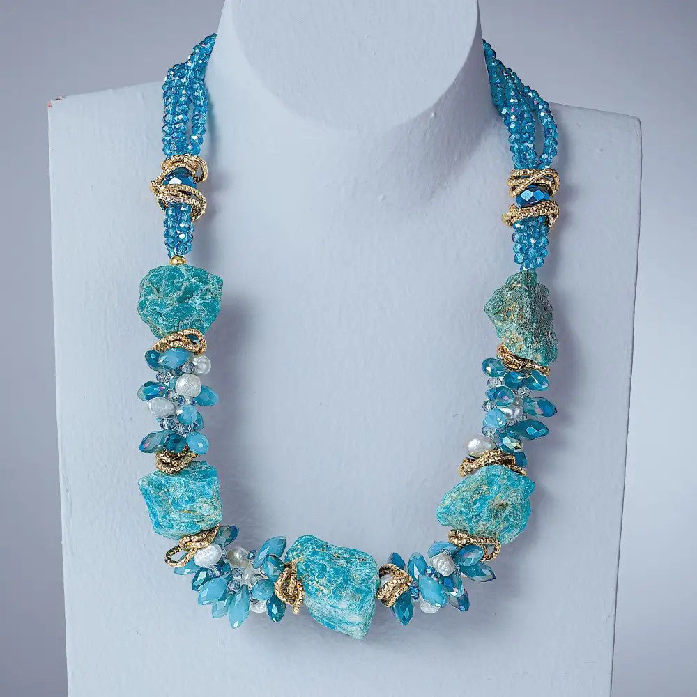 Modern Pearl Cluster Statement Necklace