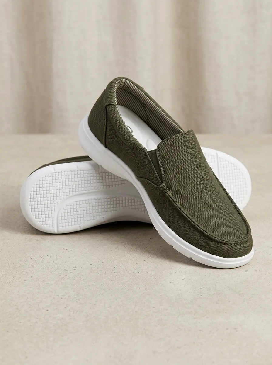 Outdoor-Inspired Minimalist Graphic Design Men's Stretch Canvas Shoes