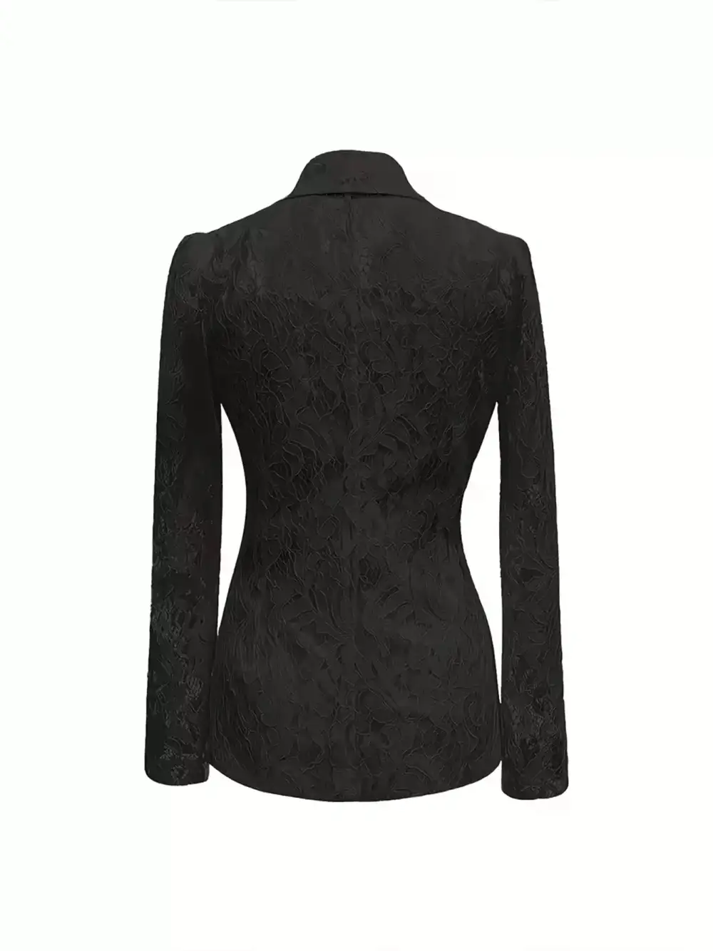 Button-Up Fitted Lace Blazer