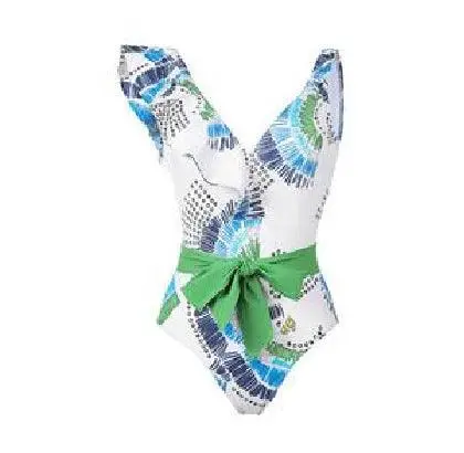 Ruffles One Piece Swimwear with Skirt Cover