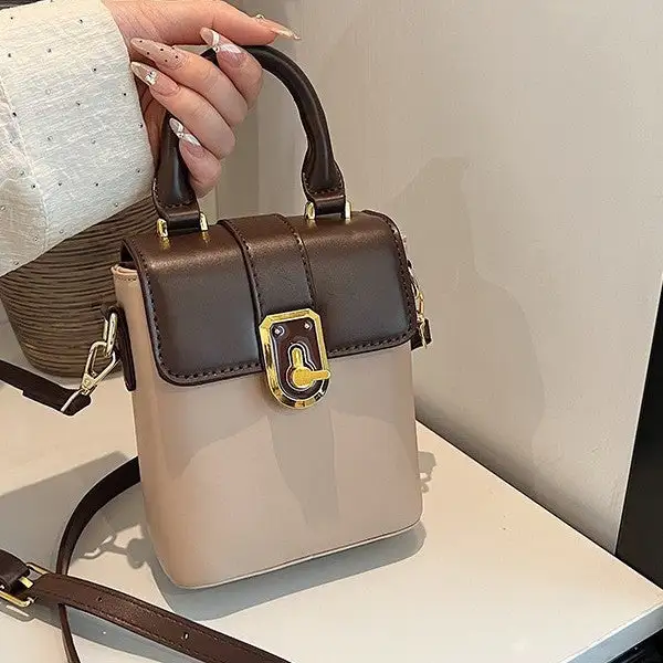 Top Handle Compact Square Crossbody Bag