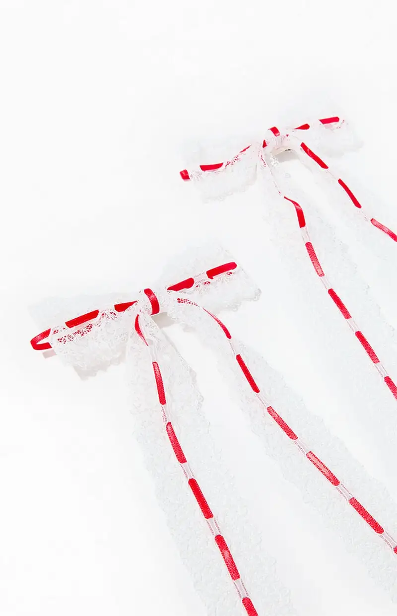 LA Hearts 2 Pack Aria Lace Bow Barrettes