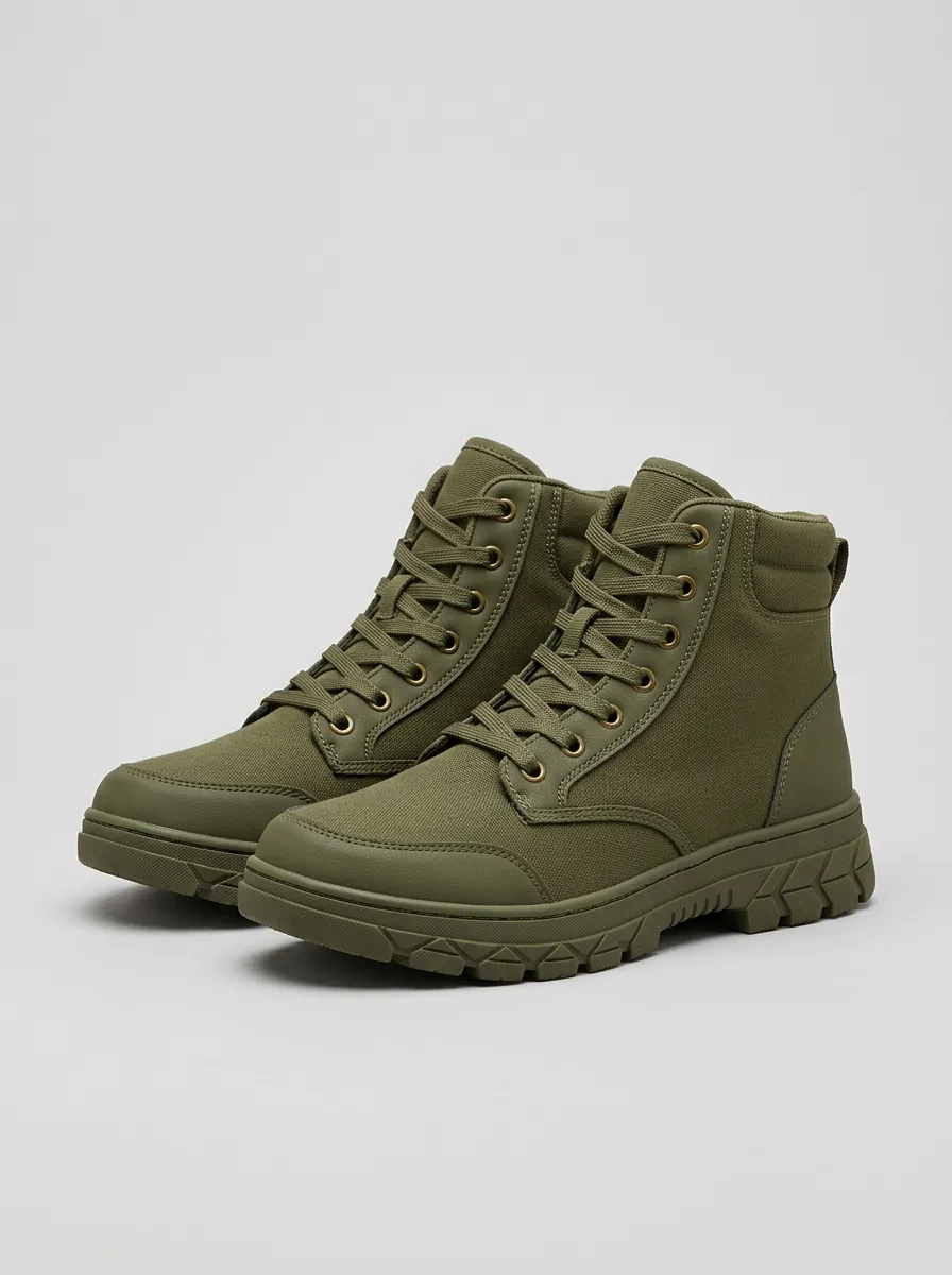 Cross-Trail Canvas Hiking Boots