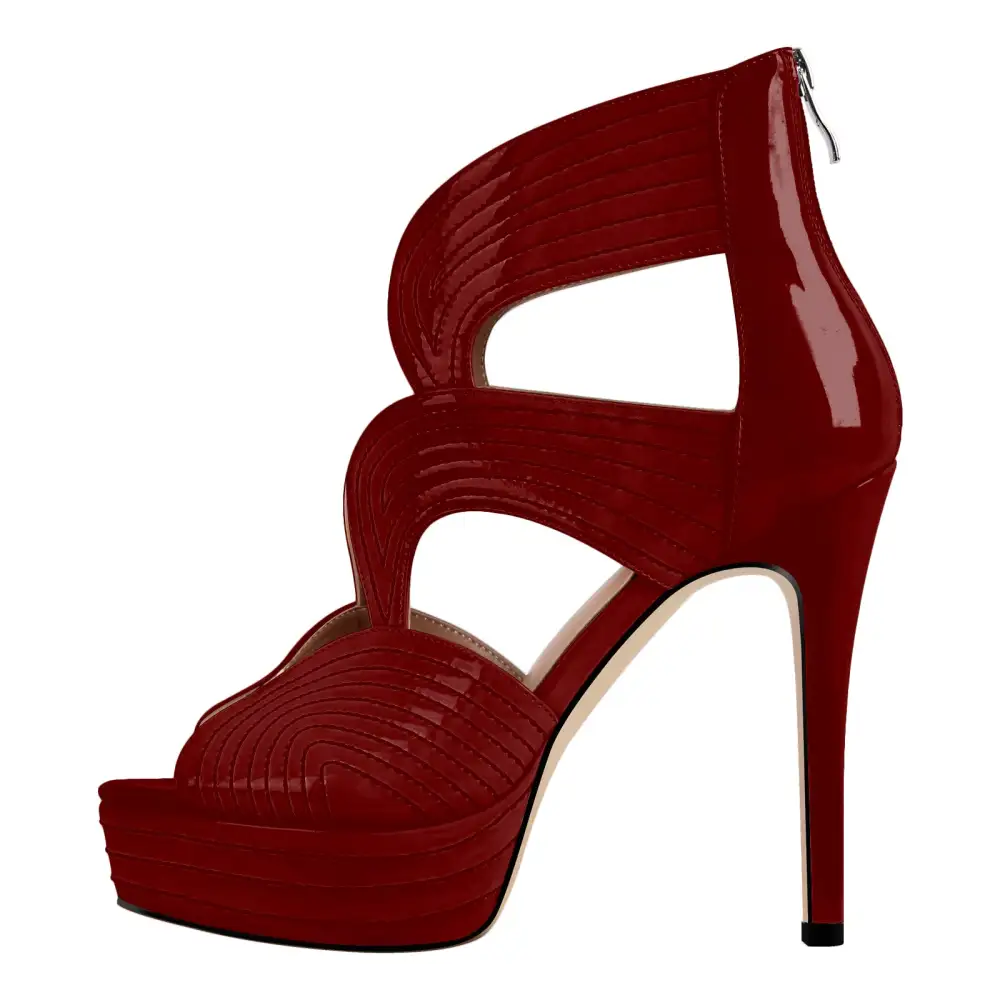 Open Toe Platform Hollow Stiletto Bootie Sandals