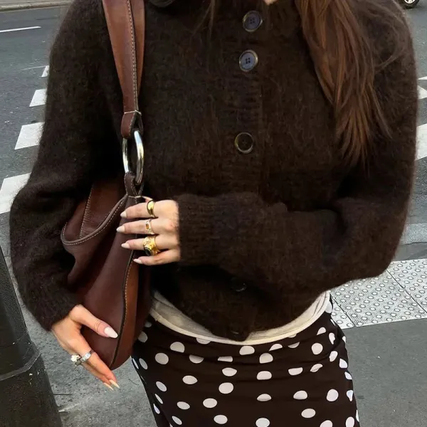 Faux Wool Cardigan