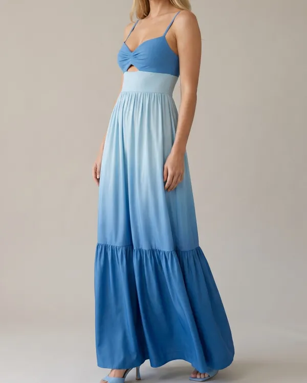 Cutout Ruffle Summer Maxi Dress