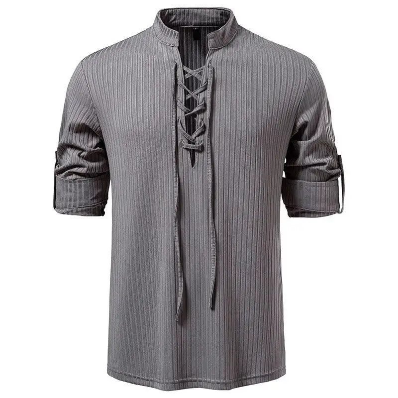 Lace-Up Henley Shirt