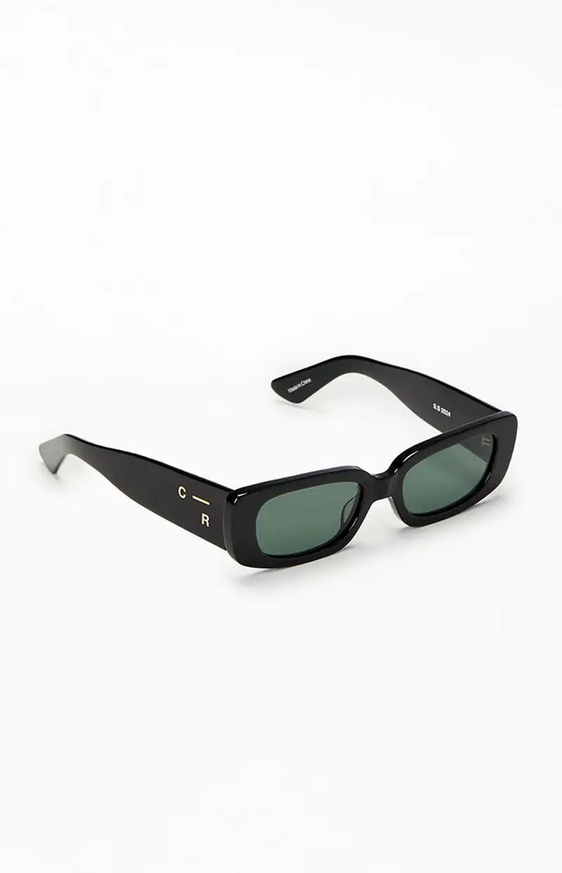 Colour Range Black Y2K Skinny Square Sunglasses