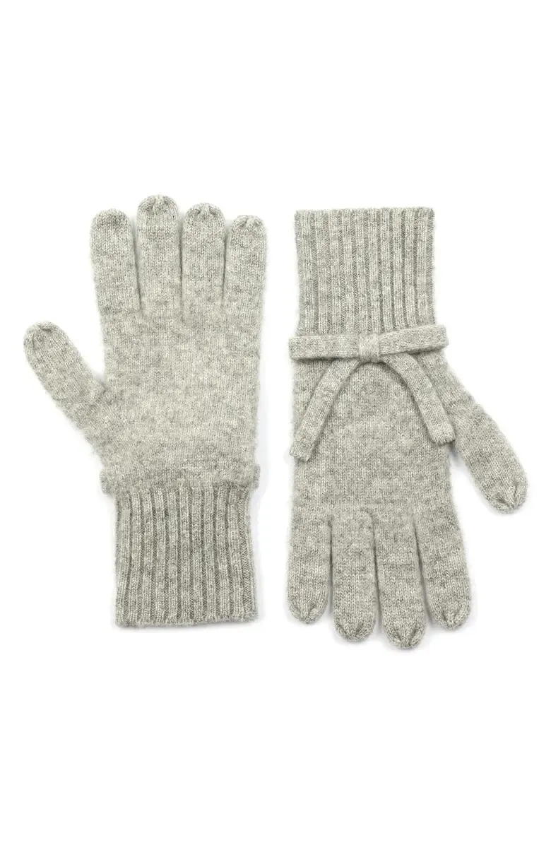 bow detail wool gloves
