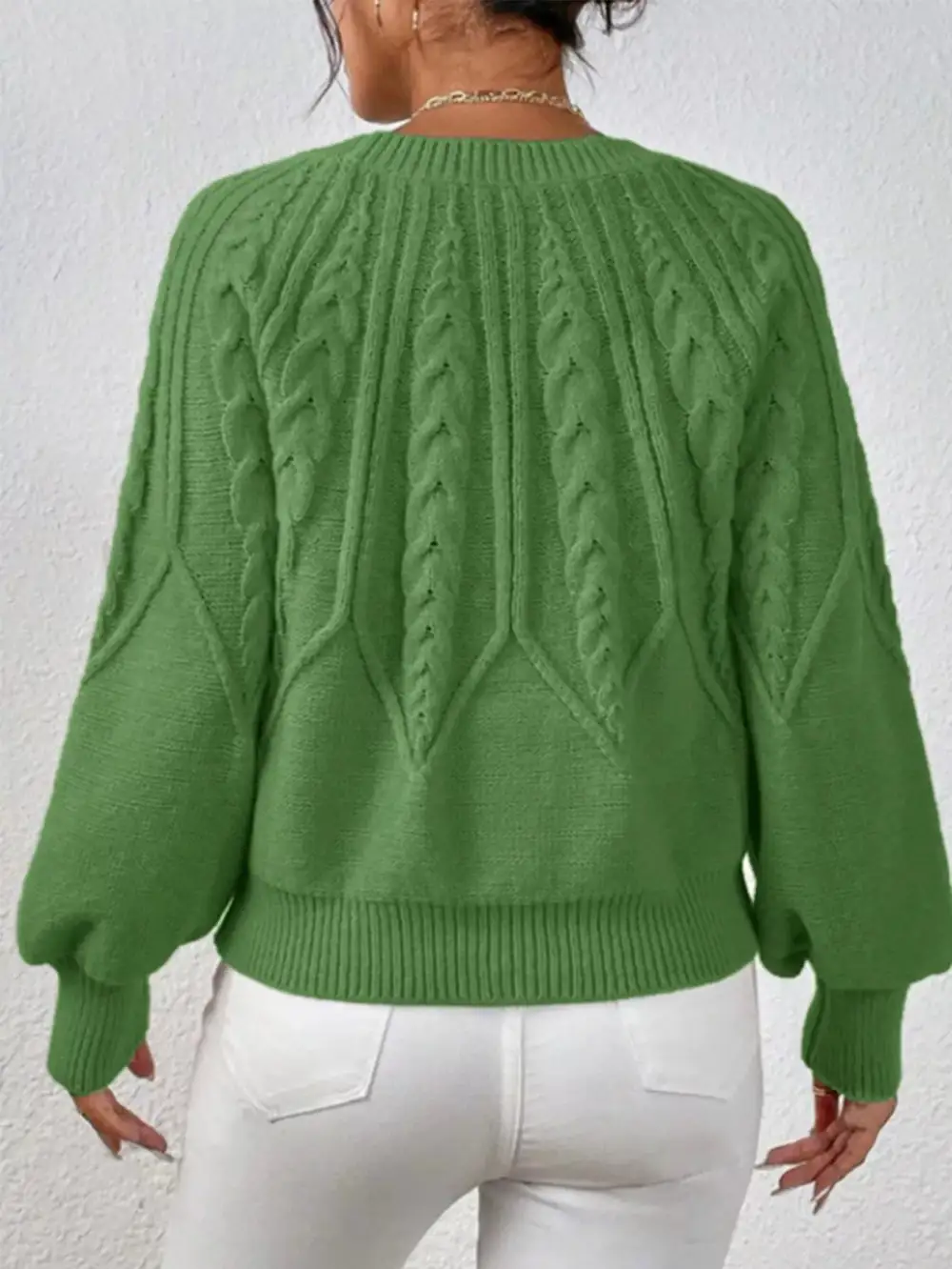 Essential Long Sleeve Cable Knit Sweater