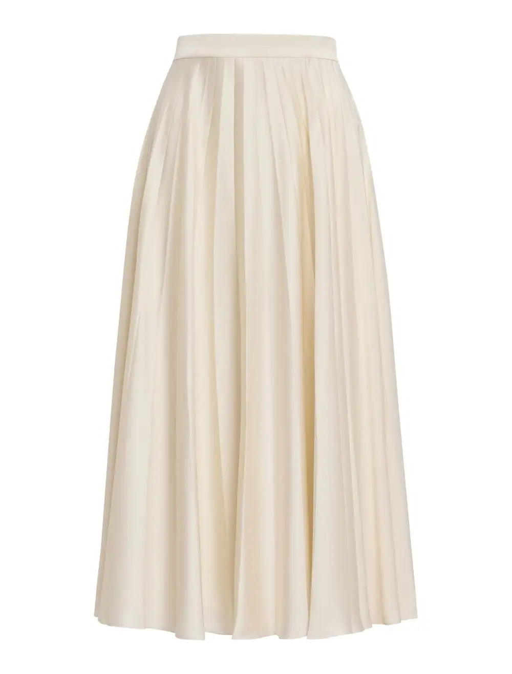 Cream Pleated Midi Skirt