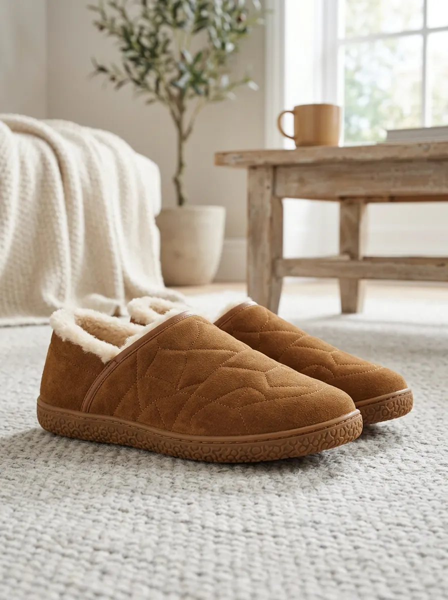 Everyday Geometric Quilted Silhouette Unisex Warm Wool Shoes