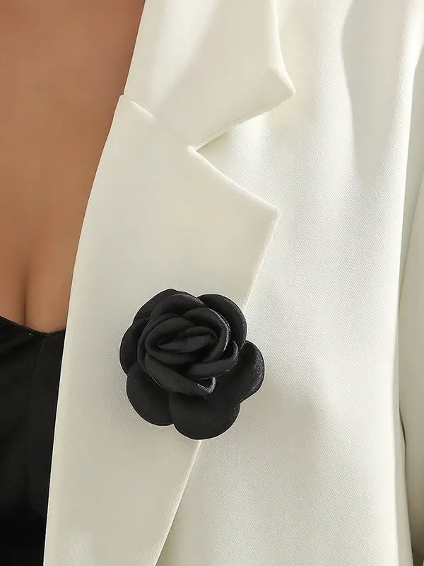 Solid Tone Floral Brooch