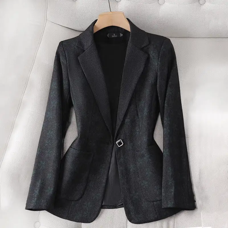  Grid Pattern Blazer Apparel