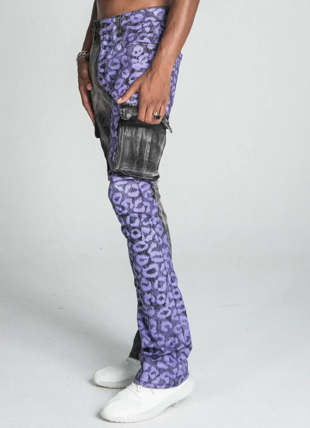 Two-Tone Patchwork Jeans