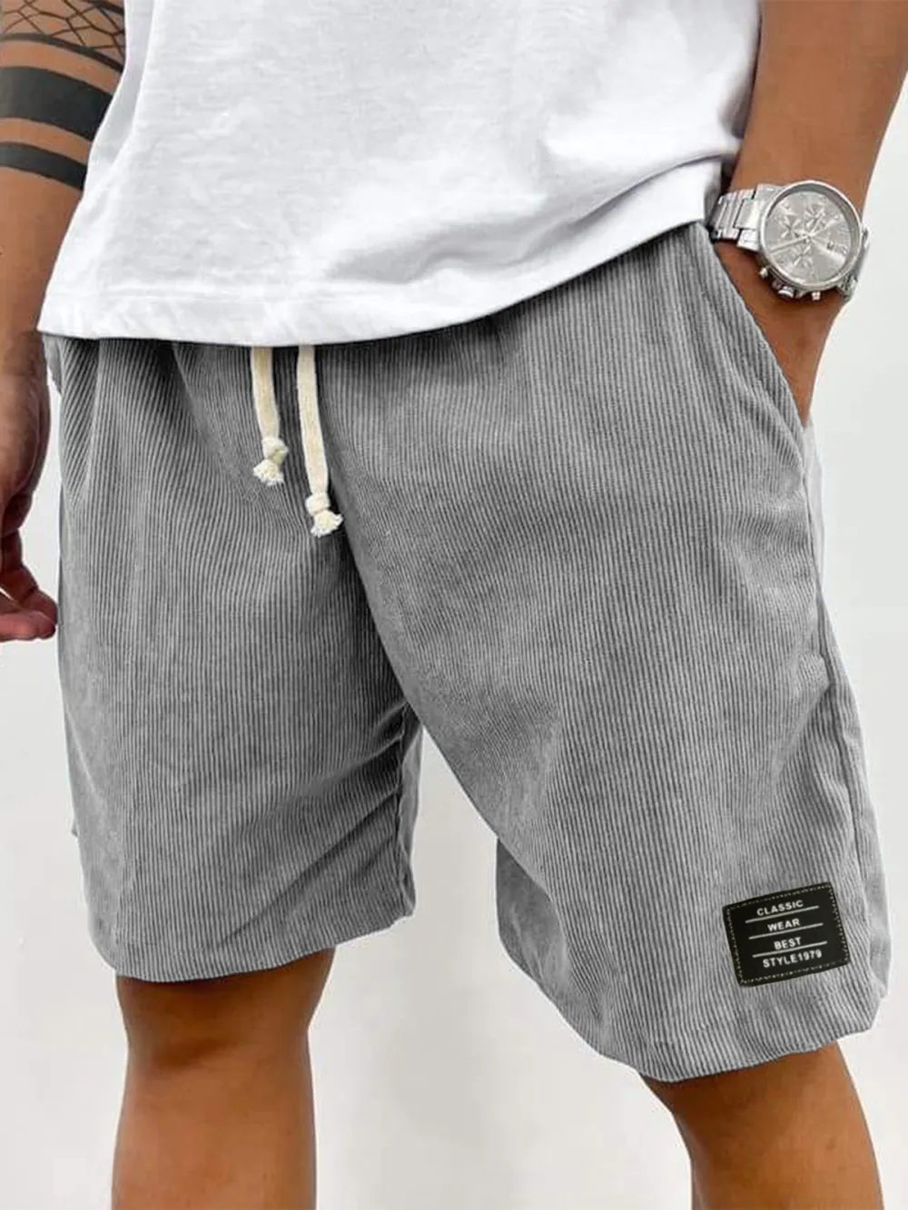 Tailored Corduroy Seamed Detail Shorts