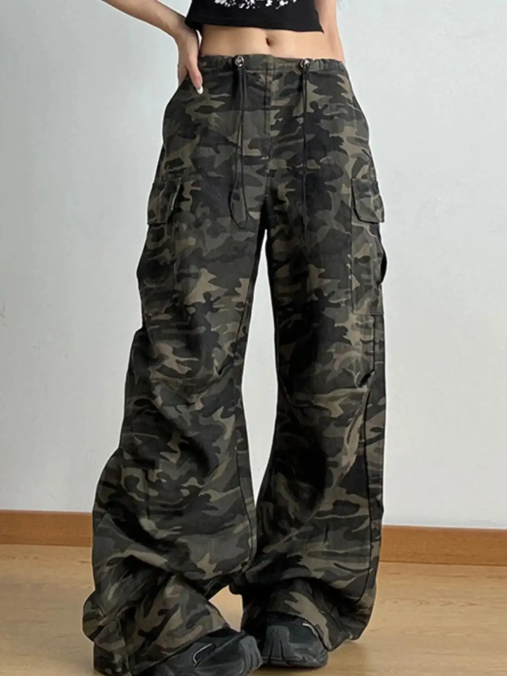 Everyday Wide Leg Drawstring Denim Jeans