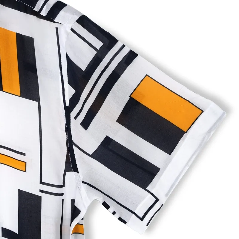 White Printed Rayon Shirt