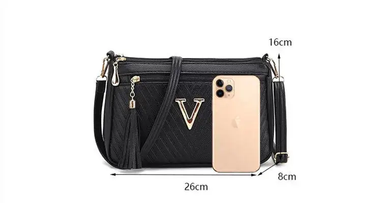 Square PU Leather Messenger Bag Lightweight Chic