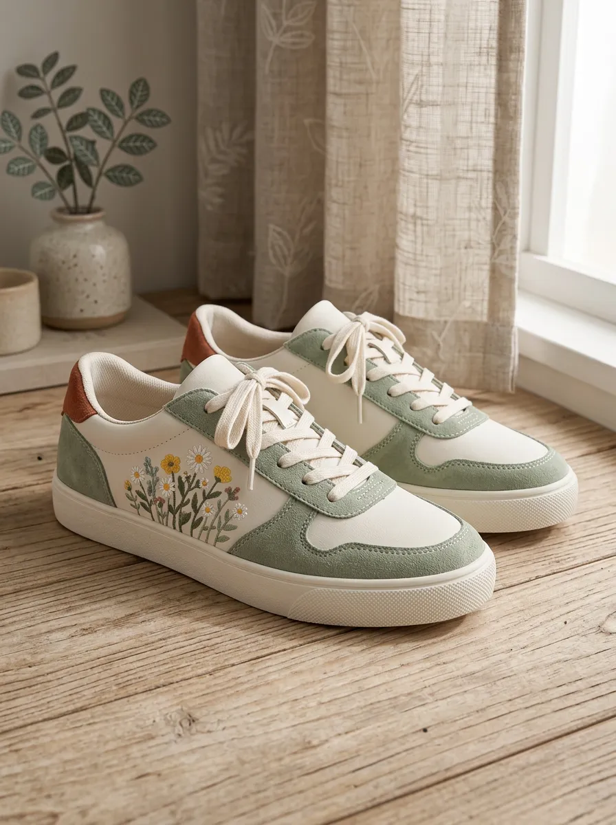 Women's Floral Lover Daisy Wildflower Printed Sneakers