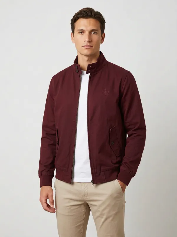 Men's Casual Minimalist Navy Embroidered Jacket