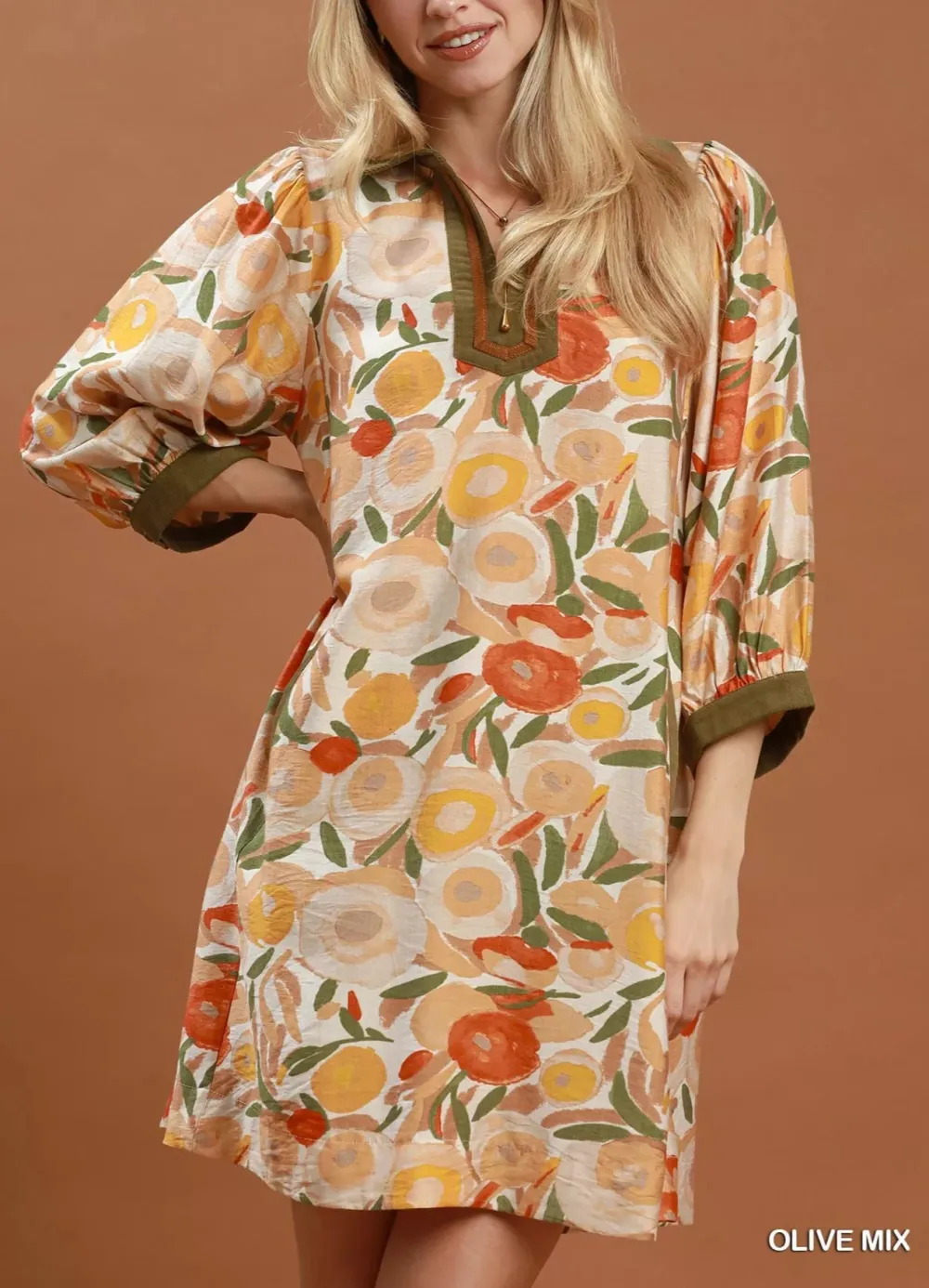 Floral Print Shift Mini Dress