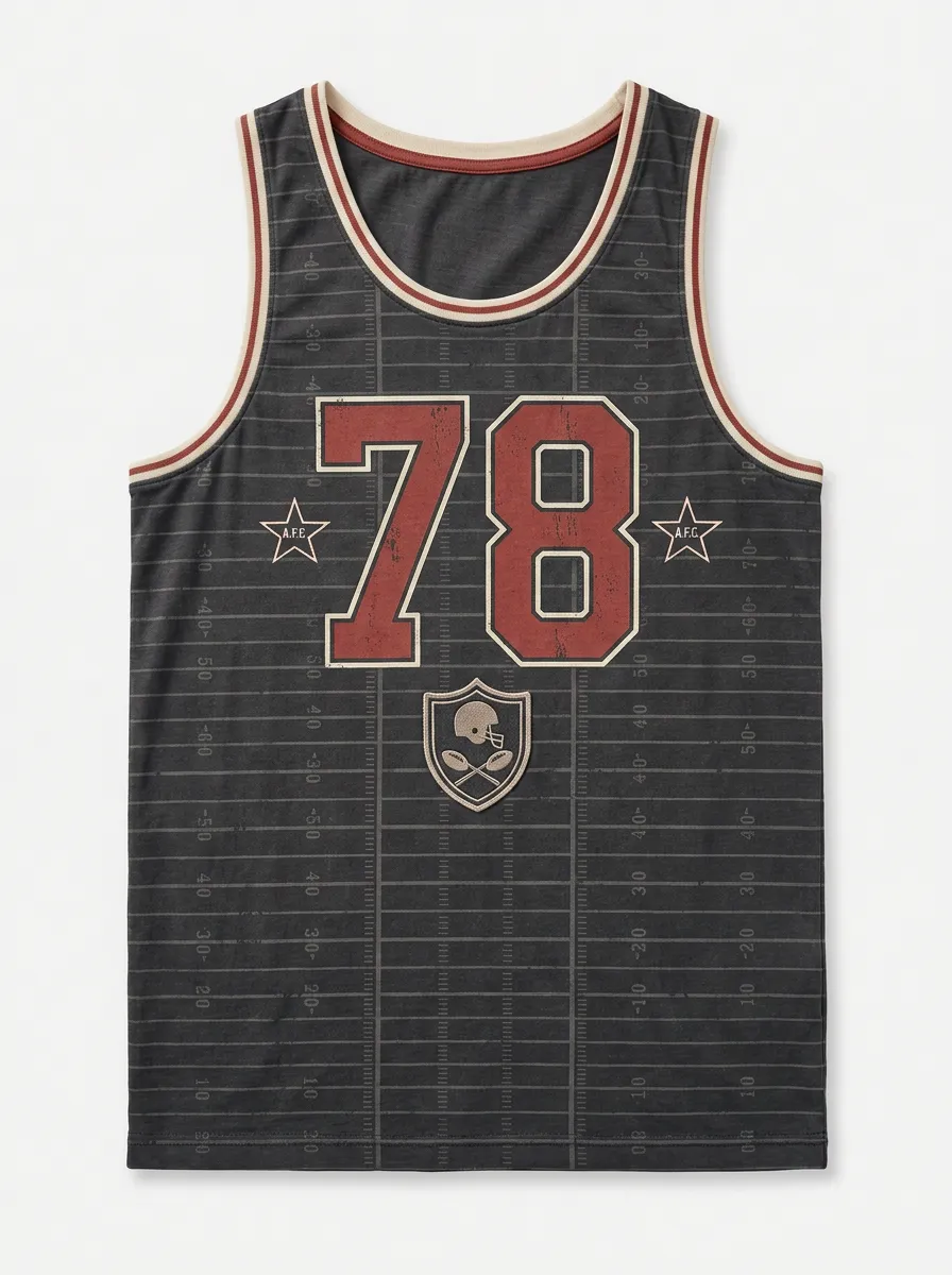 Men's American Football Fan 78 Number Printed Tank Top
