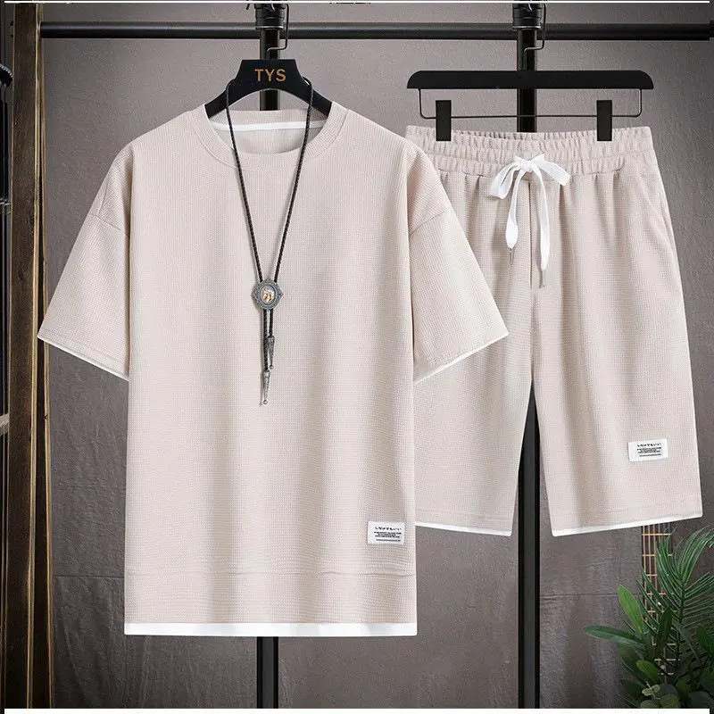 Men's Short-Sleeve T-Shirt & Drawstring Short Set Tank Top & Short 2-Piece Set
