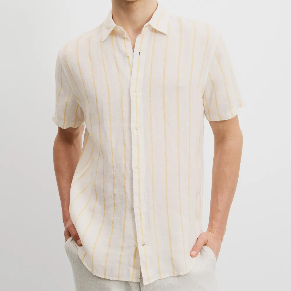 Men's Classic Short Sleeve Regular Fit Striped