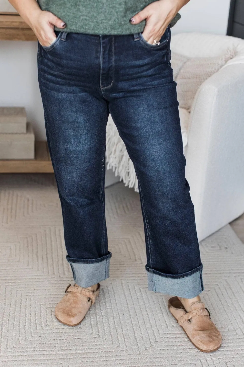 High-Rise Straight Leg Clean Finish Everyday Jeans