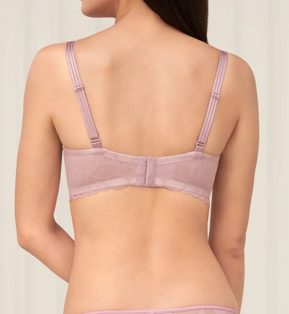 Women's Light-Support Wired Deep-V Push-Up Lace Seamless Bra