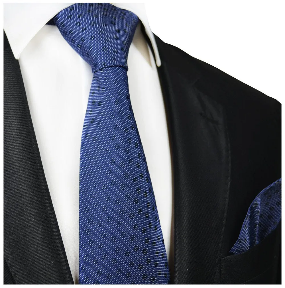 Modern Silk Polka Dot Men's Necktie With Pocket Square