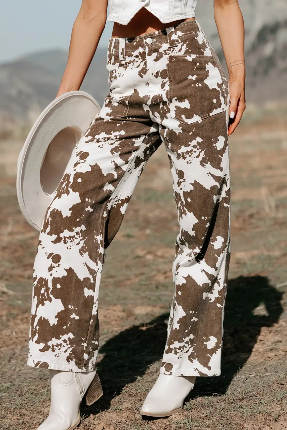 Women's Abstract Pattern Regular Fit Full Length Western Style Jeans