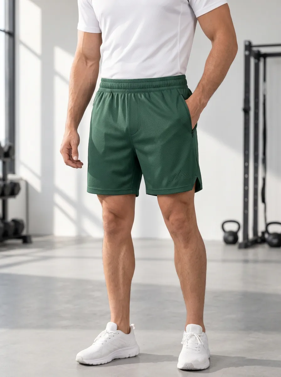 Men's Mesh Printed Athletic Shorts