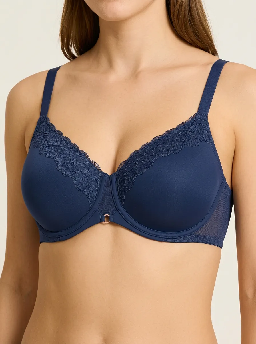 Women's Underwire Floral-Lace Lace-Trim Bra