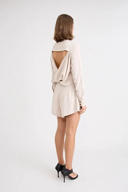 Natural Flared Shorts