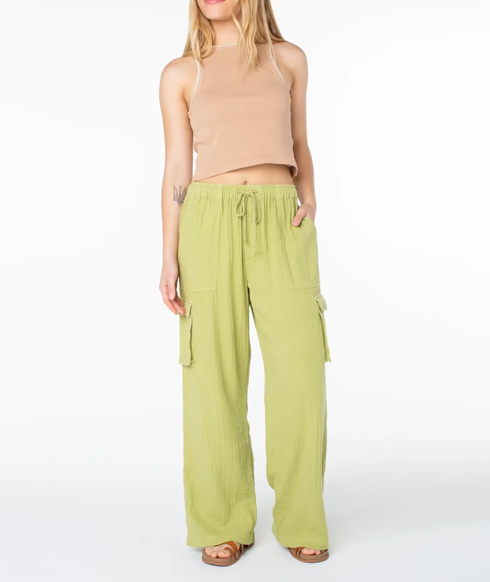 Stretch Waistband Drawstring Wide Pants