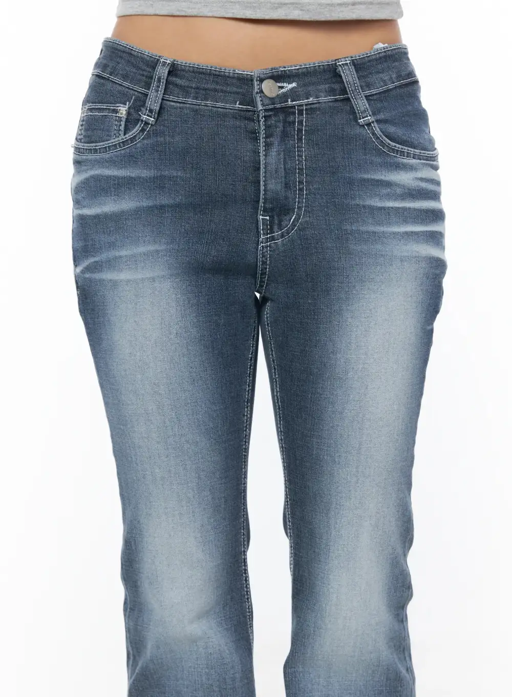 Hip Pad Low Rise Bootcut Jeans