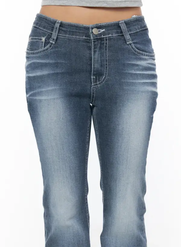 Hip Pad Low Rise Bootcut Jeans