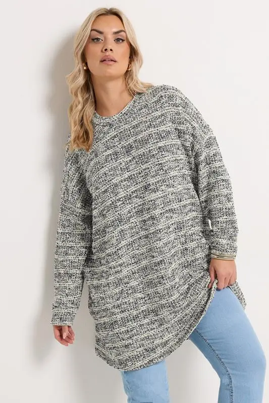 Blue Textured Stripe Sweatshirt
