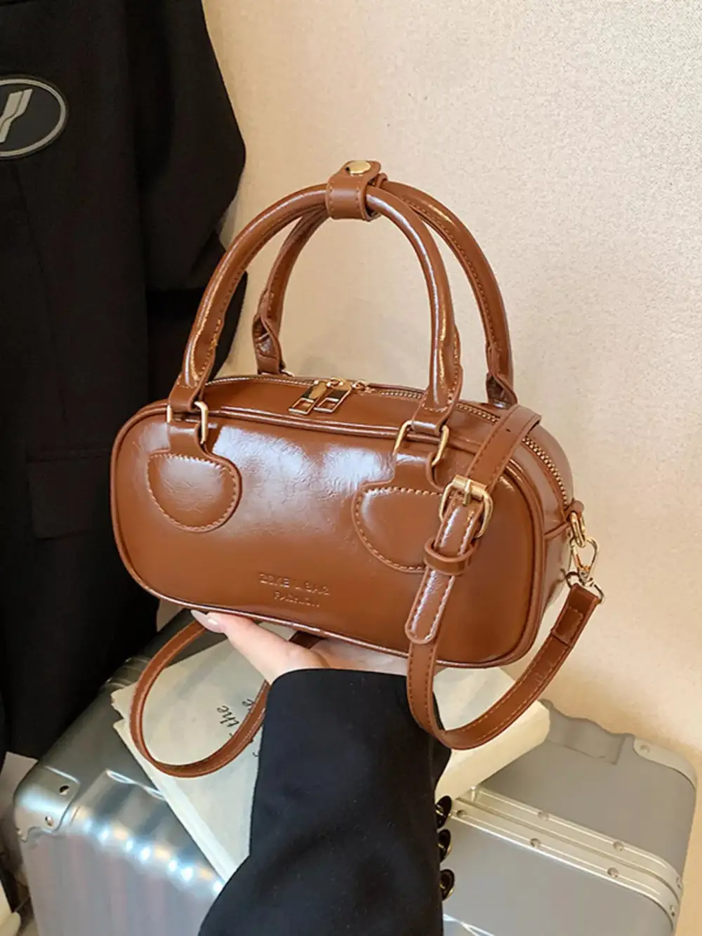 Vintage Style Crossbody Bag with Charm