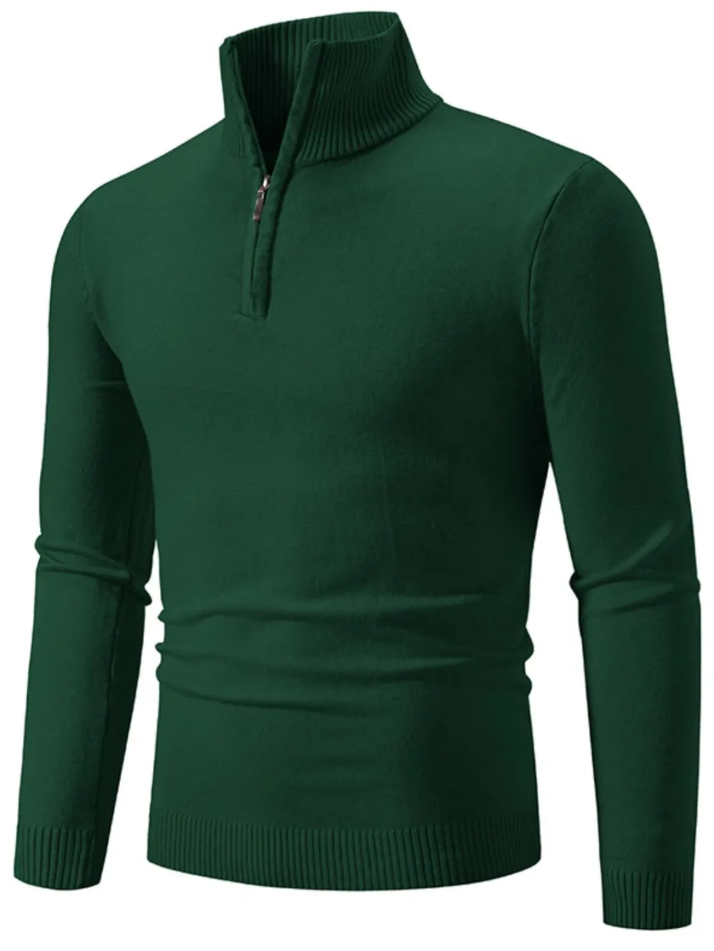 Quarter Zip Long Sleeve Knit Top