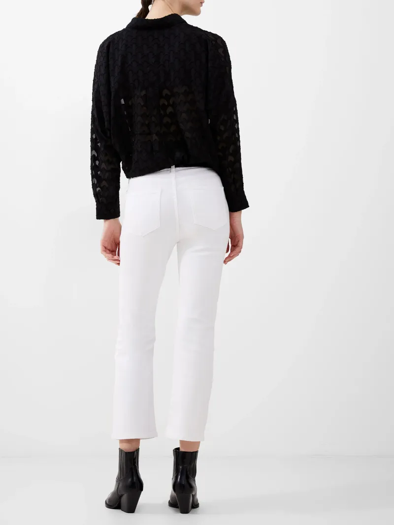 Slim Straight-Leg Stretch White Jeans