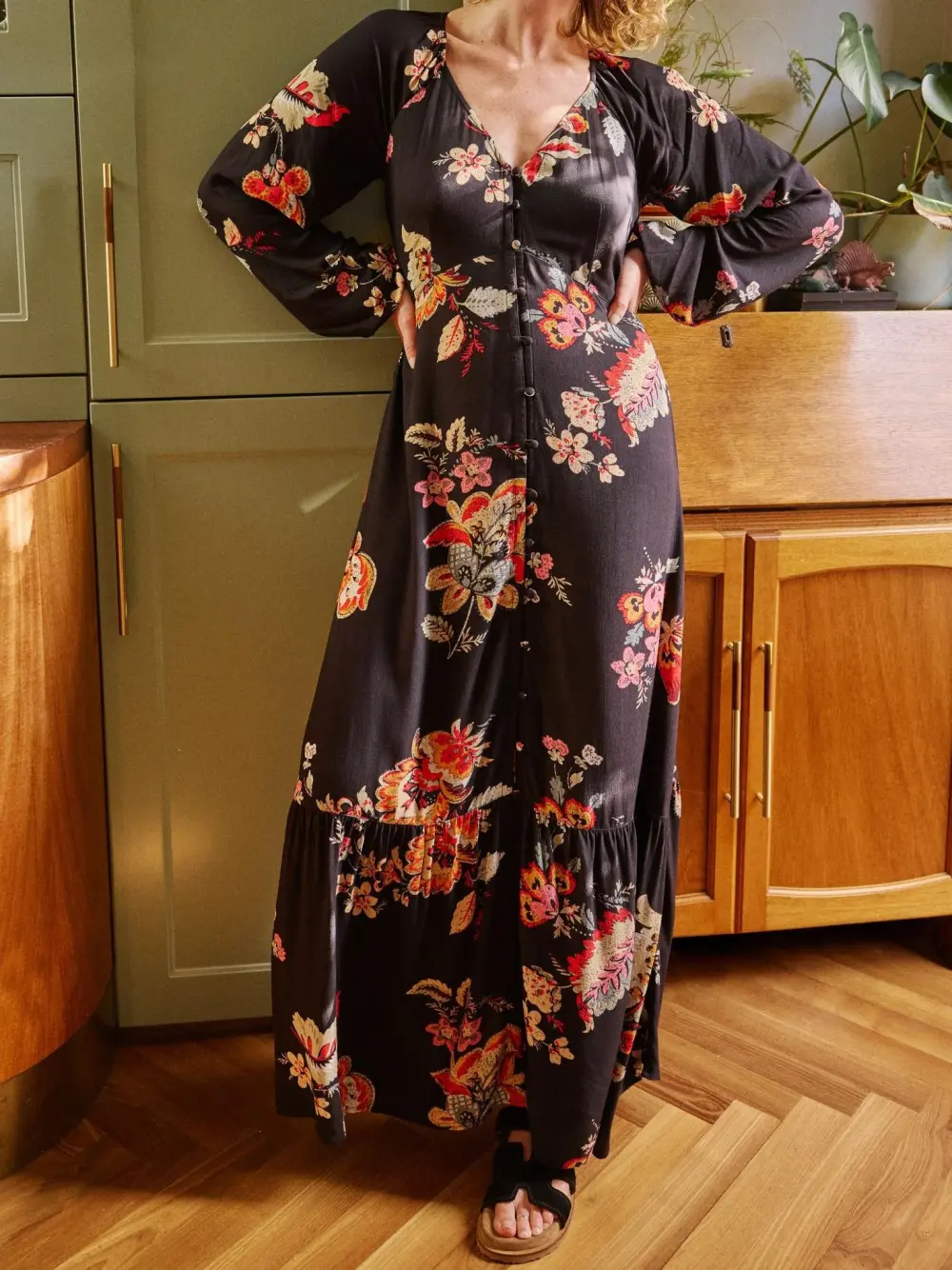 Black Emma Midi Dress