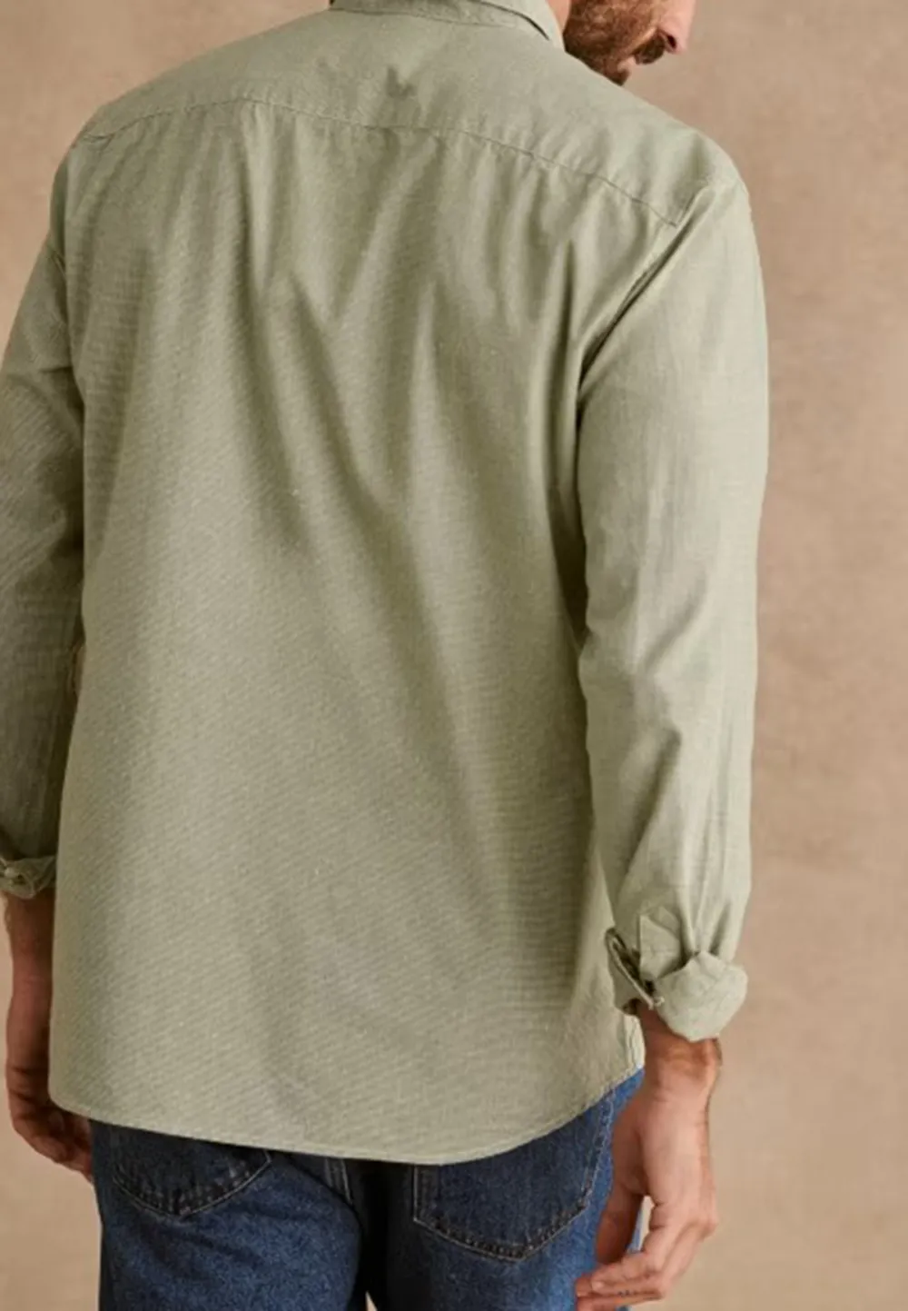 Light Green Houndstooth Pattern Button Up Shirt