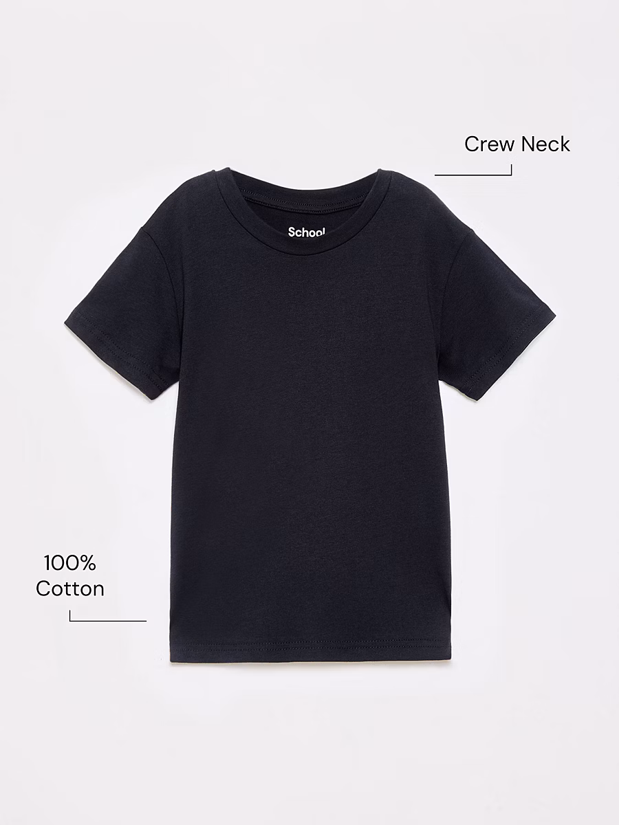 Navy Crew Neck School T-Shirt 2 Pack detail 1